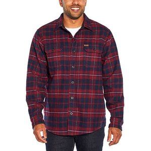 Orvis Winter Flannel Button Down Shirt Sangria Plaid Medium Red